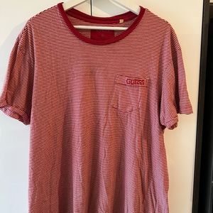 Men's X-Large Striped Red Guess T-shirt